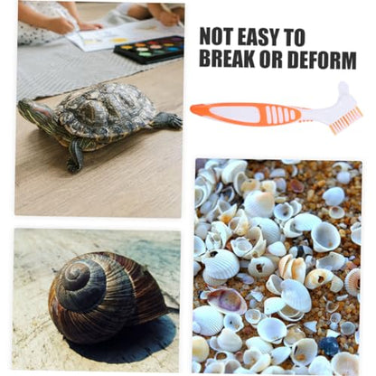GANAZONO 3pcs Turtle Shell Cleaning Brush Portable Turtle Clean Brush Mud Remover - color: Orange