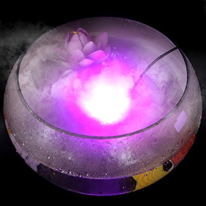 IMAGE Mist Maker Fogger Water Fountain Pond Fog Machine Atomizer Air Humidifier with 12 LED Light Color Change for Halloween, Black