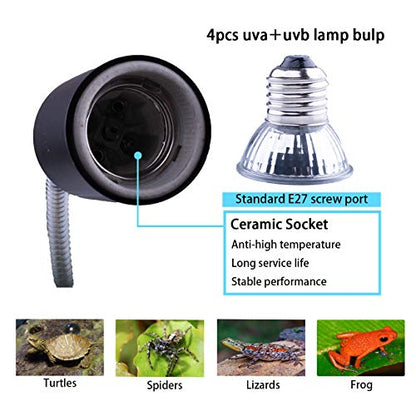 Reptile Heat Lamp,Adjustable and Timed Heat Lamps with 360° Rotatable Hos