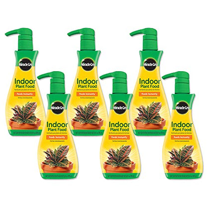 Miracle-Gro Indoor Plant Food, 8 oz. (6-Pack) | Liquid Plant Food for Houseplants, Snake Plants, Peace Lilies, Flowers, Vegetables, Herbs and More - size: 6 Pack