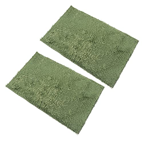 Levemolo 2pcs Reptile Carpet Substrate Liner for Terrarium Durable Moss Mat for Tortoise and Lizard Habitat Washable and Reusable Easy to Fit Any Tank