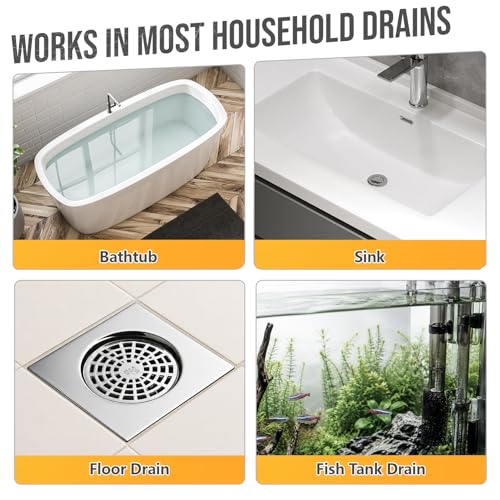 Drain Snake Clog Remover—60inch Sink Snake Brush,20inch Multi-tooth Clog Remover,18inch Cleaning Brush,Drain Auger Cleaner Tool Set for Bathtub,Fish Tank,Sewer,Kitchen Sink,Drainage Pipe(7PCS) - style: 7SET Light Duty
