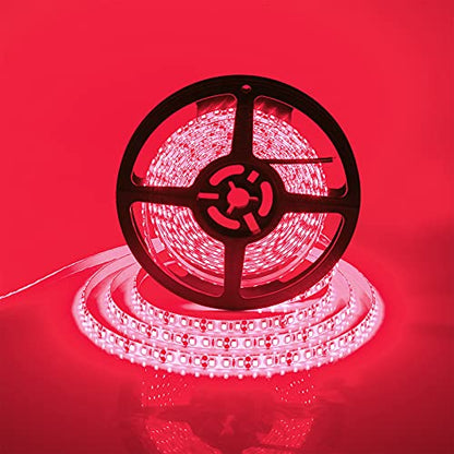 Red Waterproof 600 LEDs Strip Lights, SUPERNIGHT 12 Volt LED Light Strips 16.4FT LED Rope Lighting for Boat Bedroom Car TV Backlighting Christmas Party - color: Red