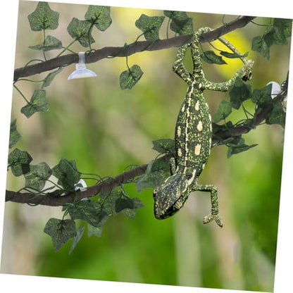 BESPORTBLE Flexible Fake Vine for Reptile Tank Decor Artificial Climbing Plant for Bearded Dragon Snake Gecko and Lizard Habitat 1 Set of Aquarium Vine Decoration Suction Cup