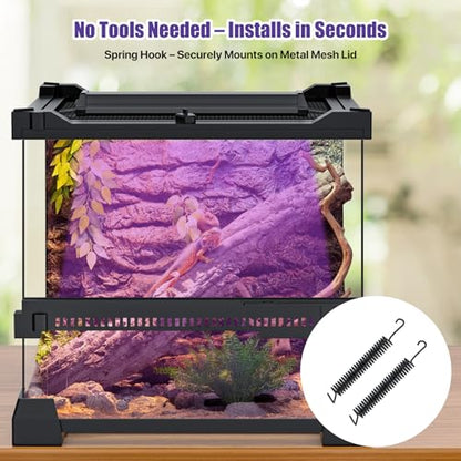 12 Inch LED Reptile Light Bar UVB 10.0, Ultra-Slim Aluminum UVA Basking Lamp with Timer & Dimmer, Even Light Output for Terrariums, Bearded Dragons and Turtles - size: 12 inches