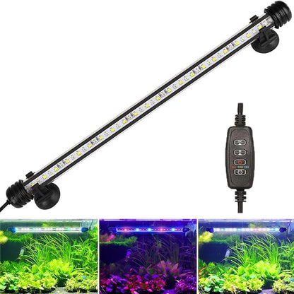 Submersible Aquarium Light Underwater Fish Tank Light with Timer Auto On/Off, LED Aquarium Light Bar 3 Light Modes Dimmer Adjustable Brightness,15.3inch (with Timer&dimmer) - color: 15.3inch (With Timer&dimmer)