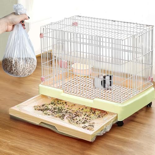 upcessory Disposable 50 pcs Small Animal Cage Liners, Rabbit Tray Film Liner Bunny Litter Pan Bags Guinea Pig Cage Toilet Plastic Film for Bird Hamster Chinchilla Hedgehog - style: L+W ＜ 57''
