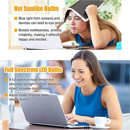 Full Spectrum Light Bulb, 6000K Natural Sunlight Bulbs, 9W 60W Equivalent LED Light Bulb, Natural Light Bulbs A19, E26/E27, 4 Pack - color: 6000k Daylight, size: 4 Count (Pack of 1)