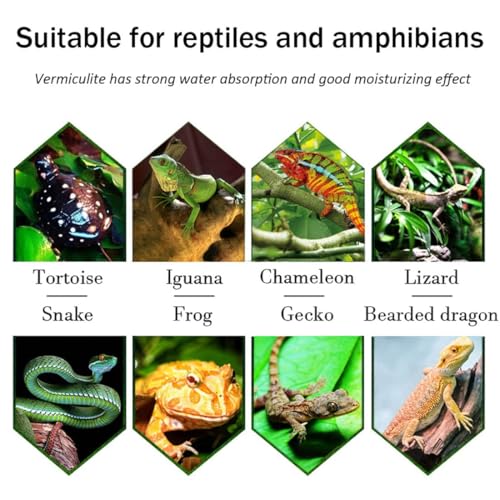 Hamiledyi Reptile Substrate Vermiculite Bedding Snake Hibernant moisturizing Soil Terrarium Bedding for Snake Tortoise Lizard Hatching Eggs(4.2Quart/4L) - size: M-4L