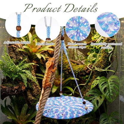 Bearded Dragon Hammock, Reptile Hammock Lizard Tank Accessories Bearded Dragon Tank Accessories Small Reptile Hanging Bed Swing Toysks for Chameleon Birds Rats Gecko Iguana