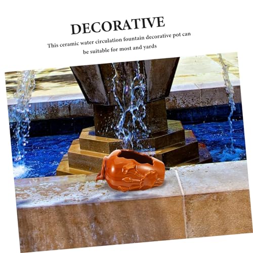 ORFOFE Ceramic Waterfall Fountain Jar for Garden Decor Hydroponic Planter Water Circulation for Bedroom Courtyard and Outdoor Spaces