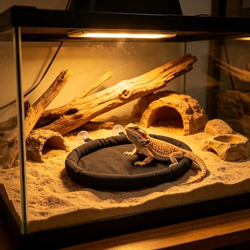 Bearded Dragon Bed Reptile Hammock, Small Animal Sleeping Pad with Suction Cup for Car Window, Washable Lizard Lounger Terrarium Resting Spot for Leopard Gecko, Guinea Pig, Hamster, Dwarf Rabbi