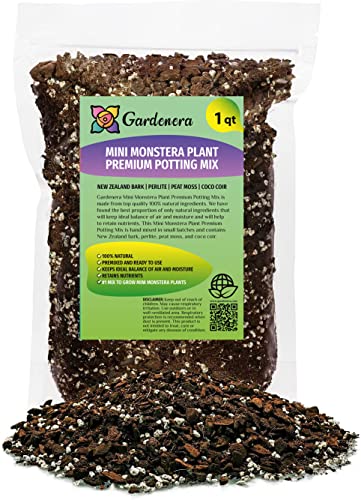 Premium Potting Mix for Mini Monstera - Hand-Crafted Blend for Optimal Nutrients by Gardenera - 1 Quart - size: 1 QUART