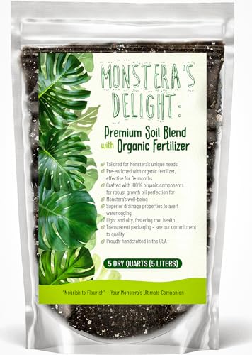 GARDENWISE Monstera Potting Soil Mix – Organic, Fast-Draining, Chunky Soil with Coconut Coir & New Zealand Bark for Indoor Plants – Premium Fertilizer for Monstera Deliciosa, Albo & More (5 quarts) - color: Monstera Soil, size: 5 quarts