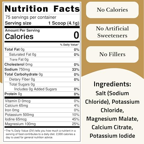 Raw & Unflavored Electrolytes Powder - Natural Fasting Salts | Microplastics Tested | No Flavor, Sugar, Stevia, or Citric Acid | Clean Keto & Carnivore | Glass Jar & Wood Scoop | No Plastic Packaging