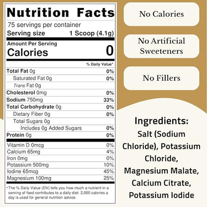 Raw & Unflavored Electrolytes Powder - Natural Fasting Salts | Microplastics Tested | No Flavor, Sugar, Stevia, or Citric Acid | Clean Keto & Carnivore | Glass Jar & Wood Scoop | No Plastic Packaging