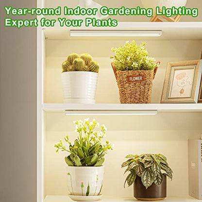FOXGARDEN Grow Light, Full Spectrum Plant Light Strip for Indoor Plants, 384 LED Bright Grow Lamp with Auto On/Off Timer 4/8/12H, 4 Switch Modes, 10 Dimmable Brightness, 4 Packs - color: Four Heads