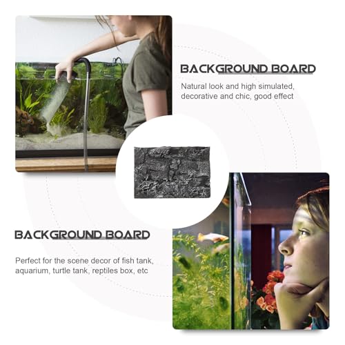 Zerodeko 3D Rock Aquarium Background Board 17.71X11.81X1.96In Reptile Tank Decorative Backdrop for Turtle Lizard Gecko Chameleon Fish Tank