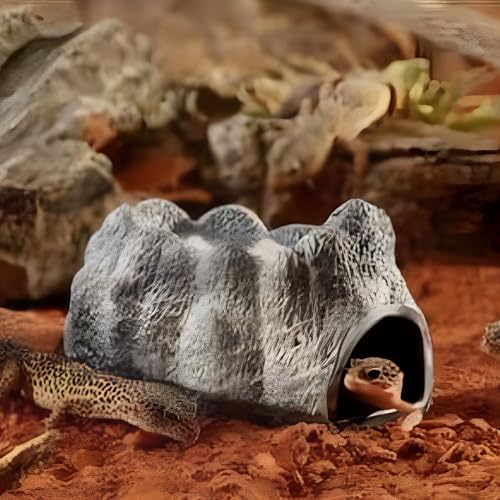 Exo Terra Wet Rock Moisture Retaining Ceramic Reptile Cave,Grey,Large - size: L