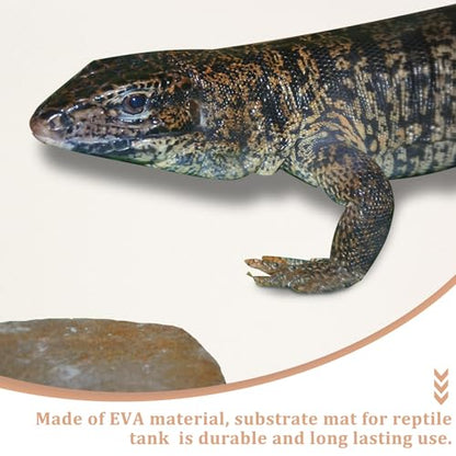 Reptile Carpet Mat Non-Slip EVA Terrarium Bedding for Snake Lizard Bearded Dragon Tank Accessories Washable Substrate Liner for Leopard Gecko and Turtle