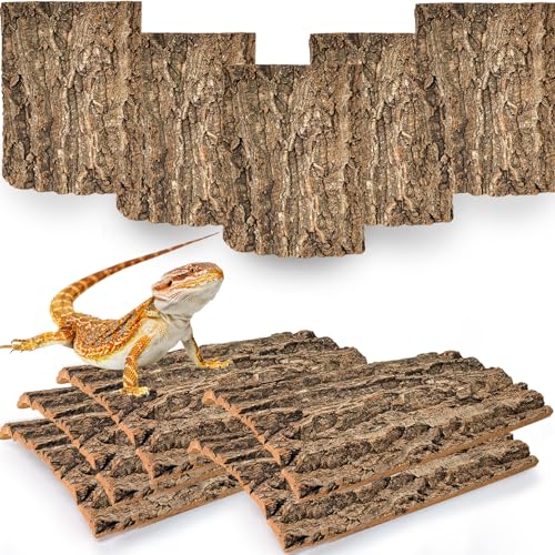 Cork Terrarium Background 11.8x7.9in 10PCS Natural Reptile Cork Bark Flats Terrarium Board Bearded Dragon Climbing Wall Mat Tank Accessories Decor for Lizard Chamelon Snake Turtle Spider Crested Gecko - size: 10PCS-11.8x7.9in