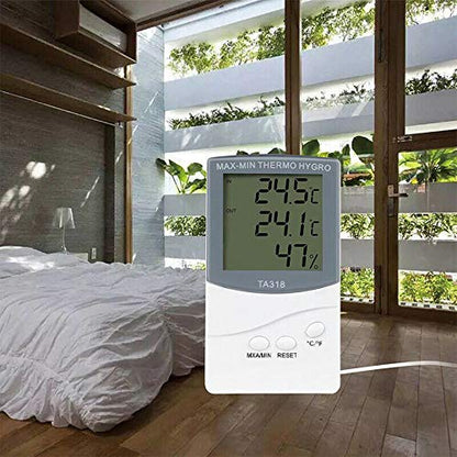 Indoor Outdoor Thermometer Digital Hygrometer Temperature Humidity Temperature Monitor with LCD Display