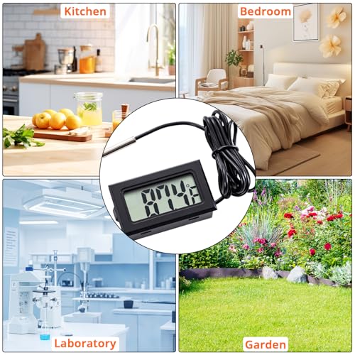 5 Pieces of Digital LCD Thermometers, Temperature Digital LCD Refrigerator Thermometers, Water Temperature, with Probes, in Fahrenheit.