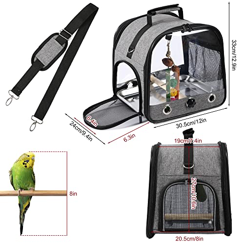 Bird Carrier Bag Bird Travel Cage with Stand, Small Bird Carrier for Parrot, Portable Bird Carrier Travel Bag, Pet Transparent Breathable Travel Cage - size: Medium
