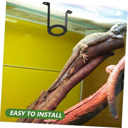TOYANDONA 2pcs Reptile Lamp Holder Stand for Aquarium and Terrariums, Metal Heat Lamp Fixture Holder with Adjustable Angle Design and U-Shaped Bracket, Easy Installation for Basking Lighting