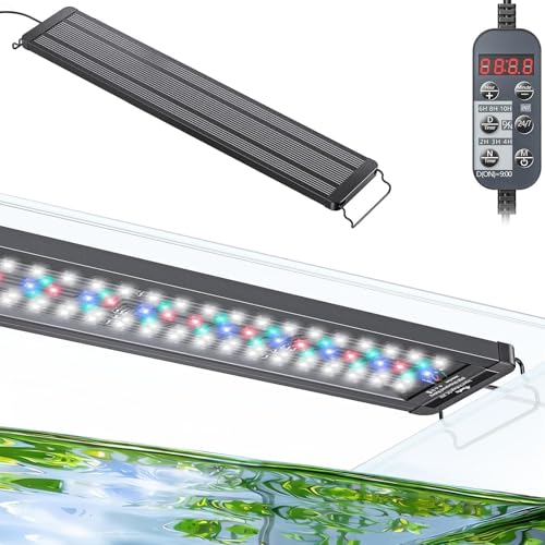 Pawfly 26 W Planted Aquarium LED Light for 24" to 30" Fish Tanks, 24/7 Extendable Fish Tank Light with Timer & Full Spectrum IP68 Waterproof, D/N Mode, Dimmable, Aquarium Grow Light for Plants - color: Basic, size: 24" to 30"