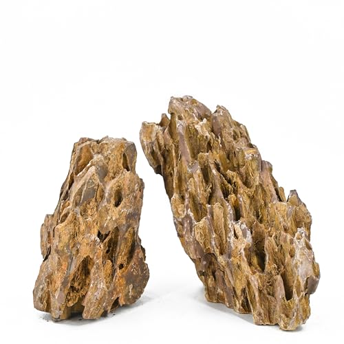 Unocho Aquarium Rocks Natural Dragon Stone Seiryu Rocks 20lb Fish Tank Rocks for Aquariums Landscaping Model Tank Decoration Paludarium Amphibian Enclosures(2-8 inches) - size: 20LB(2-8 inches)