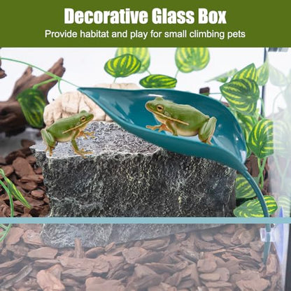 MiOYOOW 3PCS Betta Leaf Hammocks, Suction Cups Leaf Decorations for Terrarium, Reptile, Small Fish Sleeping Resting Hiding Playing Breeding