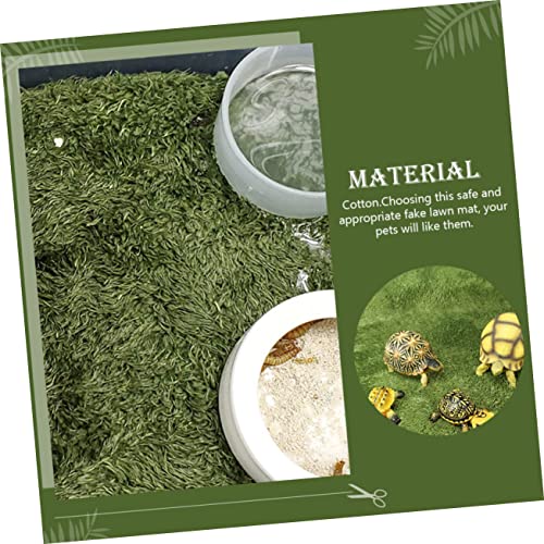 Toddmomy Horned Frogs Moss Carpet for Reptiles and Amphibians Green Faux Grass Mat for Terrarium Moisture Retaining Bedding for Crawling Pets Tortoise and Lizard Habitat Accessory
