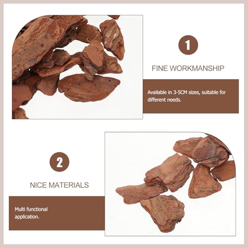 TOYANDONA Reptile Bark Chips Bedding 3-5cm Pine Bark Pieces Natural Terrarium Substrate for Turtle and Lizard Tank Environment Decoration Pet Cage Landscaping Material