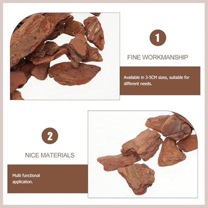 TOYANDONA Reptile Bark Chips Bedding 3-5cm Pine Bark Pieces Natural Terrarium Substrate for Turtle and Lizard Tank Environment Decoration Pet Cage Landscaping Material