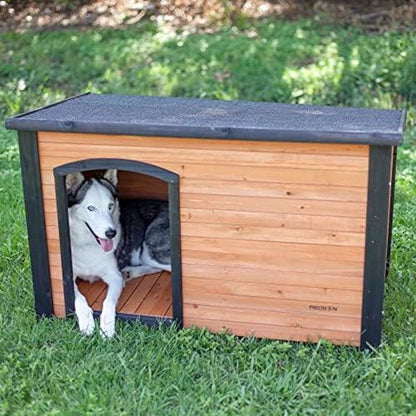 PRECISION PET PRODUCTS Extreme Outback Log Cabin Dog House, Large, Natural Wood (7027013) - color: Walnut/Dark Brown, size: Large, style: Extreme Outdoor Log Cabin