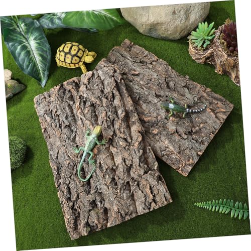 VANZACK 2pcs Reptile Cork Bark for Fish Tank Landscaping Natural Decorative Climbing Accessories for and Snake Habitats Safe Sturdy and Design