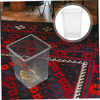 Toddmomy 3pcs Reptile Feeding Bins Spider Enclosures for Snails Small Turtles and Frogs Habitat Ventilation for Optimal