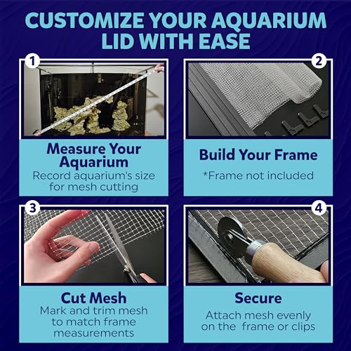 Clear Mesh Netting Material - 4'x5' - Plastic Mesh Screen Netting for Fish Aquarium Screen Top Cover - Aquarium Top - Aquarium Screen (4' x 5')