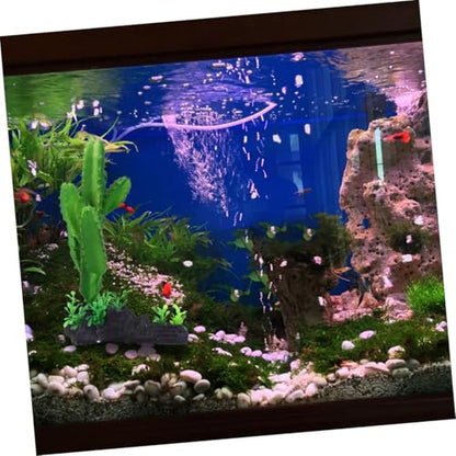 Artificial Plastic Cactus Plant Aquarium Decor, Simulation Underwater Plant Bonsai for Fish Tank, Reptile Terrarium Ornament, Home Aquatic Landscape
