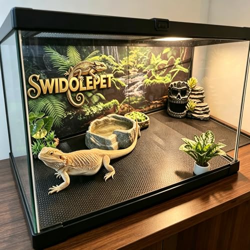 Reptile Tank Liner Non-Slip Washable Reptile Substrate - Easy Clean Custom Fit Terrarium Bedding for Snakes Geckos Lizards Tortoises Bearded Dragons
