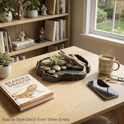 Tortoise Water Dish, Reptile Water Dish，Reptile Food Dish Suitable for The Feeding and Watering Needs of Various Pets,Tortoise Feeder, Lizard Water Dish, Reptile Food Bowl