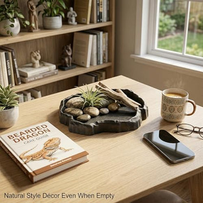 Tortoise Water Dish, Reptile Water Dish，Reptile Food Dish Suitable for The Feeding and Watering Needs of Various Pets,Tortoise Feeder, Lizard Water Dish, Reptile Food Bowl