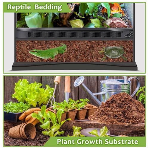 Riare 1 Pack Natural Coconut Fiber Substrate for Reptile- Premium Compressed Coconut Husk Terrarium Bedding for Reptile, Tortoise, Frogs, Snakes Hermit Crabs, Burrowing Animals - color: 1 pack