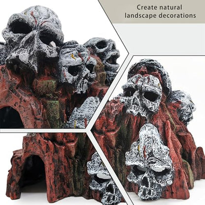 Unique Skull Cave Fish Tanks Decoration Fish House Cave Decorative Terrariums Landscaping Handcrafted Skull Aquariums