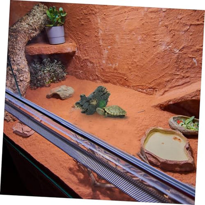 Reptile Hideout Cave 4.52X3.54X2.36In Natural Tree Trunk Ornament for Lizard Tortoise Small Tank Accessories