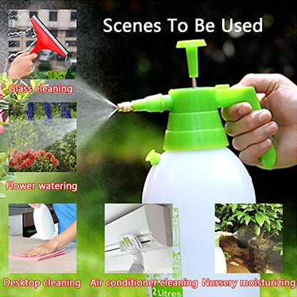 Garden Pump Sprayer, 0.5Gallon/68oz Hand-held Lawn Pressure Spray Bottle with Safety Value&Adjustable Nozzle (Green) - color: Green