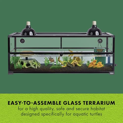 Zilla QuickBuild Aquatic Turtle 60 Gallon Size Holds 26 Gallons of Water Glass Terrarium Habitat, 47" x 15" x 18" - size: 47" x 15" x 18"