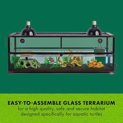 Zilla QuickBuild Aquatic Turtle 60 Gallon Size Holds 26 Gallons of Water Glass Terrarium Habitat, 47" x 15" x 18" - size: 47" x 15" x 18"