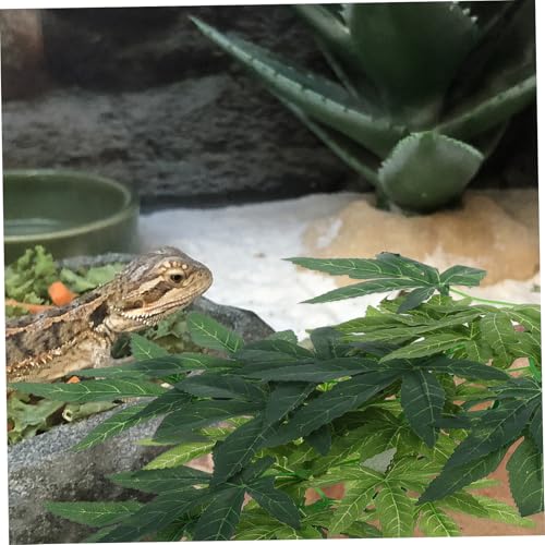 POPETPOP Reptile Plants Hanging - Terrarium Plants with Suction Cup for Bearded Dragons Lizards Geckos Snake Pets and Hermit Crab Tank Habitat Decorations - 12 inches